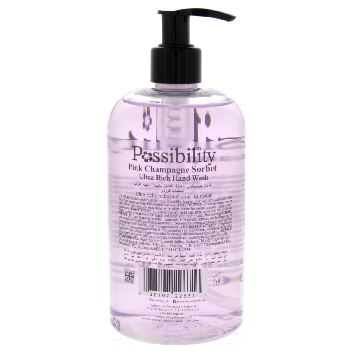 Possibility Pink Champage Sobet Ultra Rich Hand Wash 500ml 